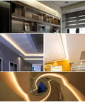 Lit rooms showcasing Two Pin LED Strip Connector for 8mm Wide 3528 2835 Single Color Flex Strips in varied installations