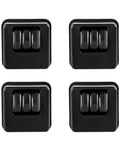 Set of four black Furniture Casters Heavy-Duty Roller with triple-bearing wheels for quiet mobility.