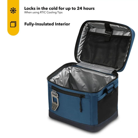 Open Everyday 8 Can Soft Sided Cooler That Goes Anywhere For Lunch And Beach Trips Insulated Portable Cooler Tote with insulated interior.