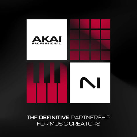 Akai Professional logo with NKS symbol for MPK Mini MK3 25 Key USB MIDI Keyboard Controller with 8 Backlit Drum Pads 8 Knobs