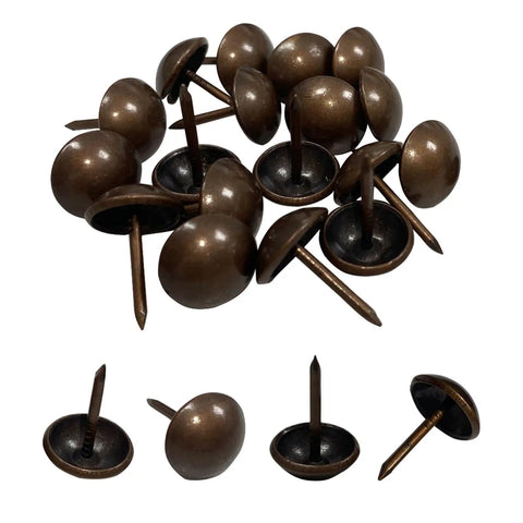 Top Tier Heavy Duty Upholstery Tacks Legit Red Copper Furniture Nail Set, 100 pcs, 0.67 inch long for decor projects.