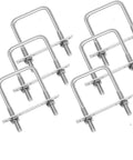 Square U Bolts Kit 2-1/2 Inch Stainless Steel With Plates Nuts And Flat Washers M10 Round For Car RV Trailer Bumper Boat Built Tough Heavy Duty Fastening Set Six Pack displayed