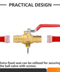 Two Pack Three Quarter Inch PEX A Expansion Ball Valve With Drop Ear Brass Shut Off For PEX A Pipes Red And Blue ASTM F1960 Lead Free Durable