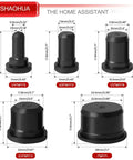 Forty Piece NPT Cable Gland Kit Rugged IP68 Waterproof Cord Grip Set With NPT Sizes One Quarter Inch Three Eighths Inch One Half Inch Three Quarters Inch And One Inch Plus Nineteen Top Hat Grommets For Nylon Strain Relief And Cord Connectors, black nylon glands