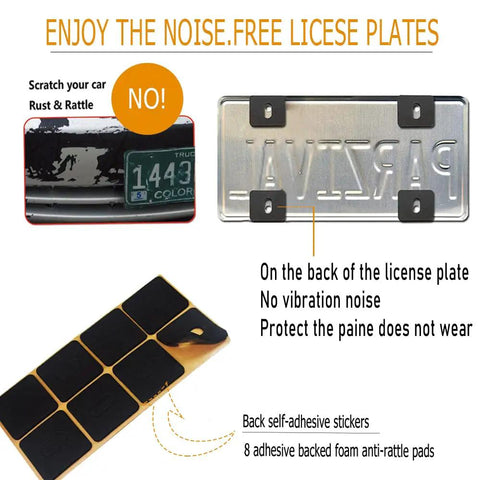 Tough As Nails Anti Theft License Plate Screws Featuring Tamper Resistant M6 Security Bolts In Rust Proof 304 Stainless Steel with noise-free pads.