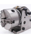 Heavy Duty 8 Inch Chuck Indexing Head Set With Precision Half Indexing For Milling Machines And Rotary Tables side view.