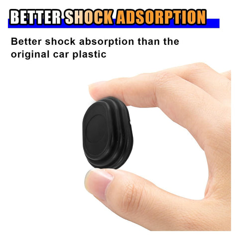 Hand holding a piece of Silicone Car Door Shock Absorber Kit With Self Adhesive Bumper Protector For SUVs And Trucks, Anti Collision Side Door Edge Guard, Slam Stopper And Soundproof Crash Pad, 16 Piece Durable Door Ding Defense.