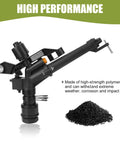 360 Degree Rocker Arm Sprinkler System For Yard And Farm Irrigation with polymer body, adjustable nozzle, and high performance.