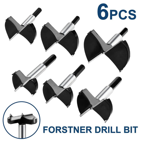 Heavy Duty Six Piece Forstner Drill Bit Set With Hex Shank And Tungsten Carbide Tips For Precision Wood Hole Cutting In 40 To 80 Millimeter Ranges Built Like A Tank And Smooth As Silk