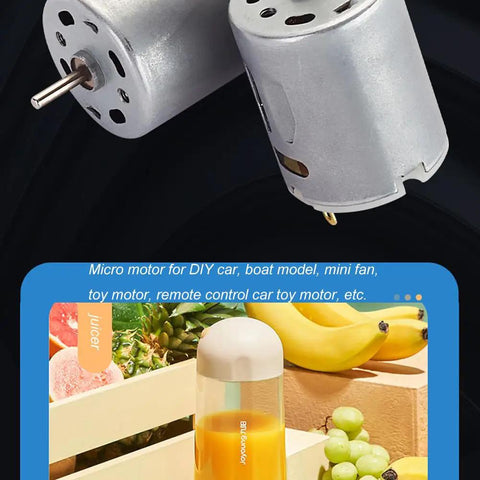 Beefy Torque 5000 RPM 6V Mini DC Motor With Cylinder Magnetic Drive For Small Projects And DIY Robotics, shown with mounting shaft