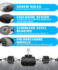 Heavy Duty Silent Office Chair Casters 5 Pack Universal Mute Rubber Wheels With Steel Cores And Precision Bearings showing components and features.