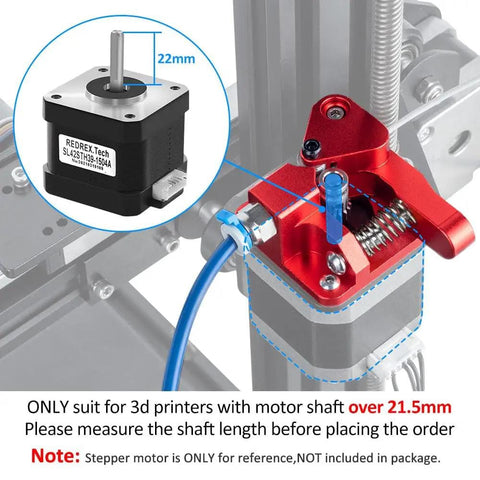 Close-up of Dual Gear Extruder Upgrade Kit For Creality Ender 3 V2 Pro Neo and CR 10 Series with metal drive gear.