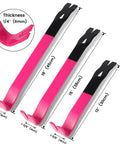 Heavy Duty Flat Pry Bars Set 12 Inch 15 Inch 18 Inch Crow Bar Nail Puller Pink And Black Angled Curved Head Metal Tools