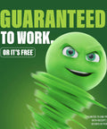 Illustration with text ‘Guaranteed to Work’ for Drain Clog Remover Powder For Kitchen And Bath, Breaks Up Grease Paper Fat And Oil.