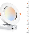 15W 6-Inch Swivel LED Gimbal Recessed Light Kit With No Junction Box Required, No Fuss Retrofit Ready, Pack of 4