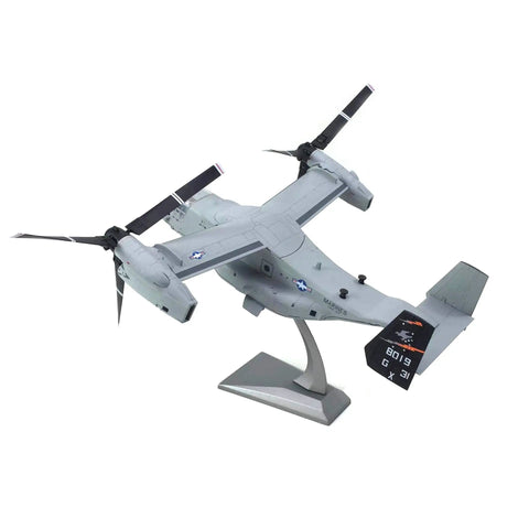 1/72 Scale V-22 Osprey Diecast Aircraft Model with Adjustable Stand, showing tiltrotor design and detailed finish.