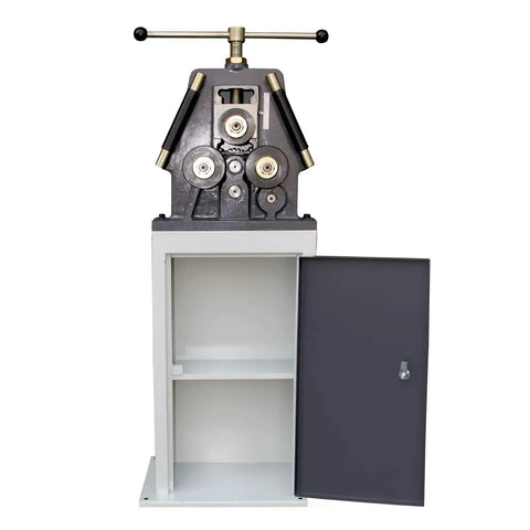 Heavy Duty Gear Assisted Three Roll Metal Bender For Cranking Out Round Pipes Flat Bars And Square Tubes Up To Fifty Millimeters With Zero Sweat Bending Smooth For Diy Fabrication And Real Deal Shop Work