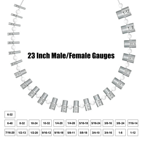 Pro Grade Upgraded Nut And Bolt Thread Checker With Detachable Wire Loop Inch And Metric Size Gauges 44 Male And Female Identifier