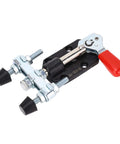 Dual Head Push Pull Toggle Clamp in Carbon Steel with 90kg Capacity for machine work and PCB assembly, side view