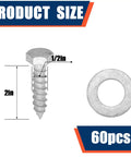 60 Pack Half Inch By Two Inch Lag Bolts And Washers Kit Hot Dip Galvanized Hex Lag Bolts For Heavy Duty Wood Decks And Fences Includes Washers