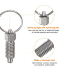 Killer Heavy Duty Stainless Steel Spring Plunger 2 Piece Pack With M10x1.5 Threads And Solid 6mm Round Pins, featuring 360-degree pull ring.
