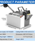 Heavy Duty Automatic Heat Shrink Tube Cutter With Micro Computer Control 110V Industrial Electric Cable Pipe Slicer dimensions and parameters.