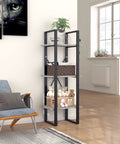 3 Tier Industrial Book Cabinet For Small Spaces Open Front Bookshelf With 3 Shelves Engineered Wood Bookcase Housing Decor