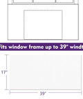 Diagram showing Full Surround Window AC Insulation Foam Side Panels For Air Conditioner Units, 39 Inch Width, size 17x39 inches