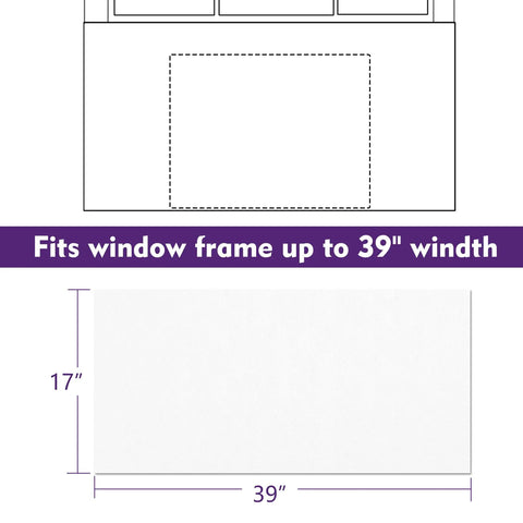 Diagram showing Full Surround Window AC Insulation Foam Side Panels For Air Conditioner Units, 39 Inch Width, size 17x39 inches