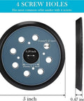 Ditch Your Old Pads And Grab 4 Premium Hook Loop Sanding Backing Discs For Orbital Sanders, 5 inch disk with 4 screw holes.