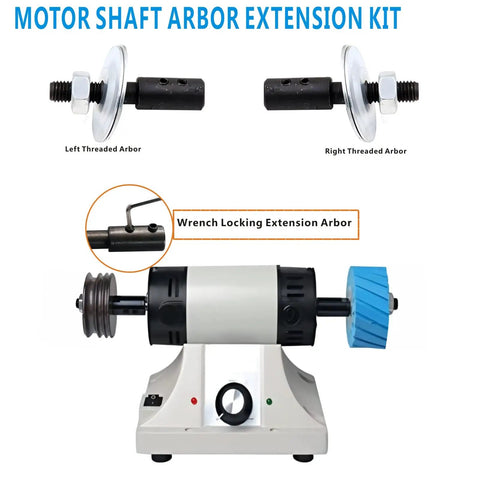 Pro Real Deal 8mm To 10mm Bench Grinder Shank Adapter Kit With Left And Right Thread Arbor Extender, showing left and right arbors.