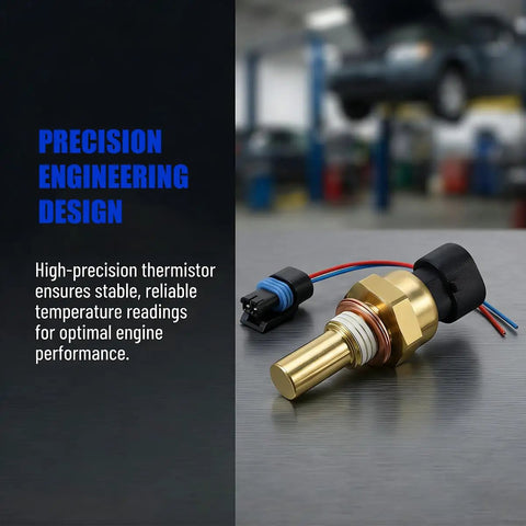 Premium Car Engine Coolant Temperature Sensor With Plug And Play Pigtail Cable, precision thermistor, durable brass design.