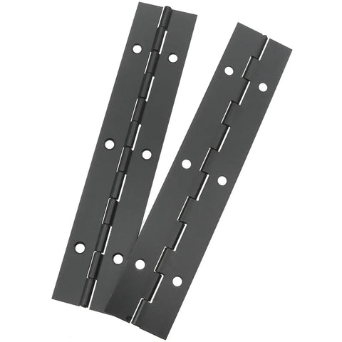Stainless Steel Piano Hinge Kit Two Pack Six Inch Heavy Duty Continuous Cabinet Hardware With Mounting Screws Black Finish