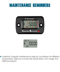 Digital Vibration Hour Meter For Gear Maintenance With Built In Sensor No Wiring Needed 3 Adjustable Sensitivities Low Medium High Easy To Track Run Time And Calibrate Hours On Your Gear, black digital display with service reminder