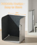 Quiet 195W Under Desk Foot Warmer with Heating Pad featuring foldable design for easy storage, shown in home setting.