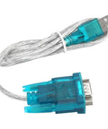 USB To R32 Programming Cable Adapter For Serial PLC Converter 3V 5V, transparent wiring with blue connectors.