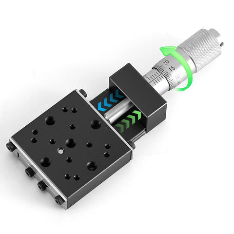 X Axis Micrometer Translation Stage With Linear Motion, 13mm Travel, 5um Accuracy, 2kg Load Capacity, Ball Guide Rail, Optical Sliding Table