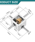 90 Degree Right Angle Worm Gearbox With 1 To 20 Reduction, 1 Module 20 Teeth, 8mm Shaft, Aluminum Frame DIY Gearbox Kit with dimensions