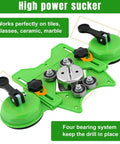 QWLWBU diamond hole saw kit with green base, double suction cups and jig guide for ceramic tile drilling