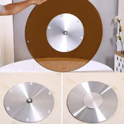 Dope Tempered Glass Lazy Susan Rotating Turntable for dining tables, 360-degree serving tray, round revolving plate, heat resistant.