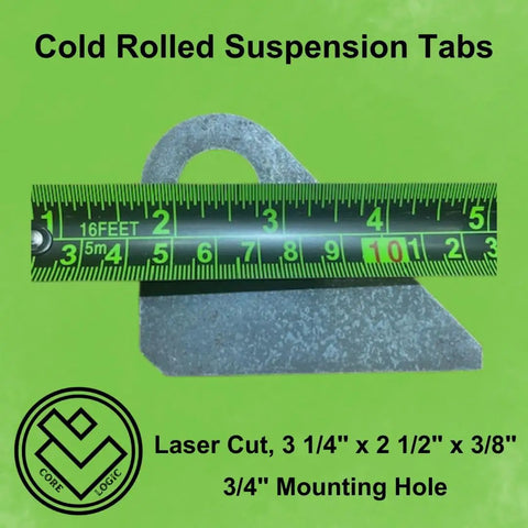 Beefy 4 Pack Heavy Duty Suspension Mount Tabs With Three Eighths Inch Cold Rolled Steel And Three Quarters Inch Holes
