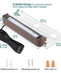 Diagram of 7 Inch LED Retaining Wall Light 4 Pack Linkable, Low Voltage 12V with cuttable design and included accessories