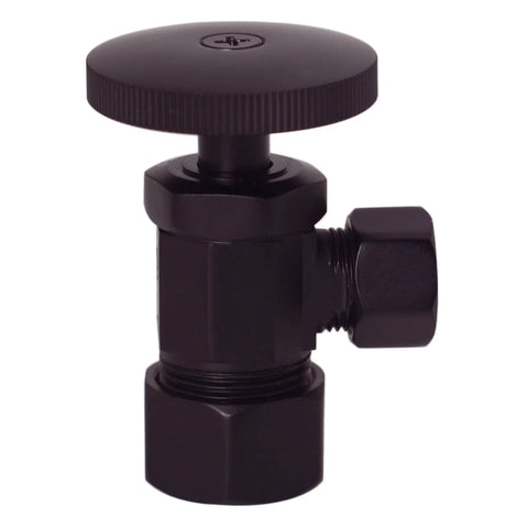 Oil Rubbed Bronze round handle angle stop from Pedestal Sink Lavatory Supply Line Kit With P Trap And Round Handle Angle Stops.
