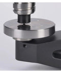 Digital Brinell Hardness Tester Impact Pin Hammer Durometer For Steel And Cast Iron Portable Metal Gauge close-up on testing point.