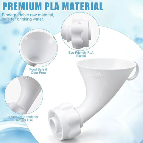 RV Water Inlet Funnel With 3.4 Inch Wide Mouth For Fast Fresh Water Tank Filling made from eco-friendly PLA plastic