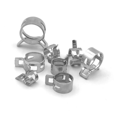 80pcs Spring Band Type Fuel And Silicone Vacuum Hose Clamps Kit 7mm To 18mm Low Pressure Air Clip Clamps For Mowers And Snowmobiles