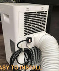 Portable AC Exhaust Hose Coupler Window Adapter 5.9 Inch AC Connector for Square Exhaust Port, Durable ABS attached to unit