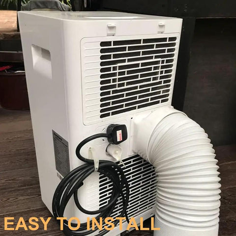 Portable AC Exhaust Hose Coupler Window Adapter 5.9 Inch AC Connector for Square Exhaust Port, Durable ABS attached to unit