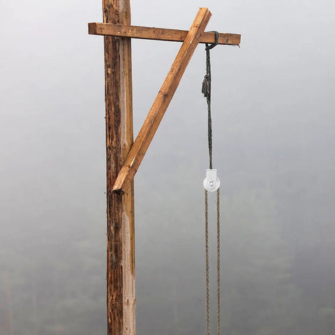 Beefed Up Heavy Duty Fixed Hoist Pulley With Single Wheel For Wire Rope Lifting And Industrial Towing Applications visible outdoors