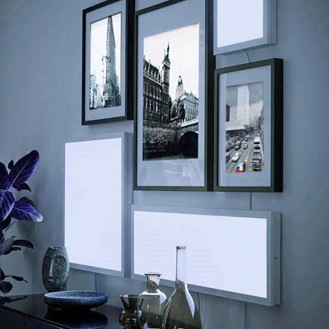 Two Pack 2x2 Foot LED Flat Panel Light With Backlit 4550 Lumens 35W CCT 3000K To 5000K Dimmable wall-mounted display